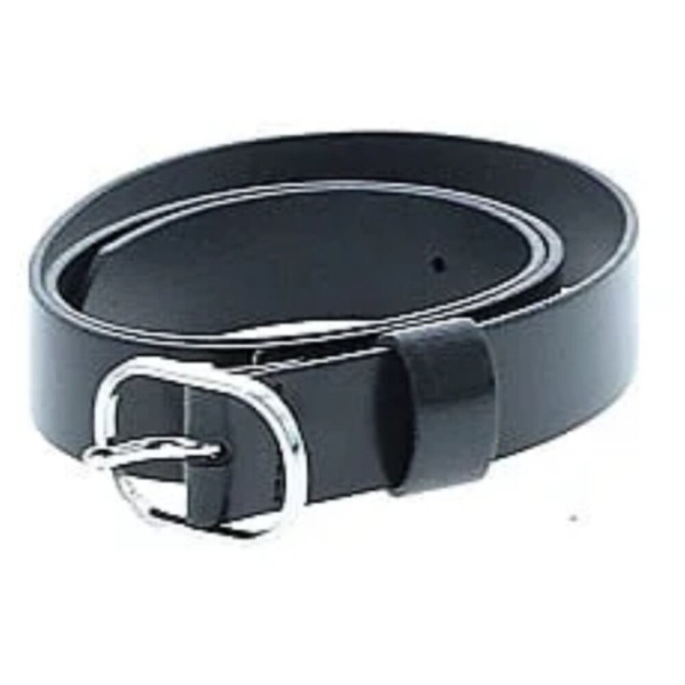 Simple Black Leather Belt - Medium, 30-34" Waist
